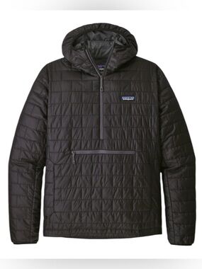 Men’s Patagonia black quilted Nano Puff Bivy Pullover half zip jacket
